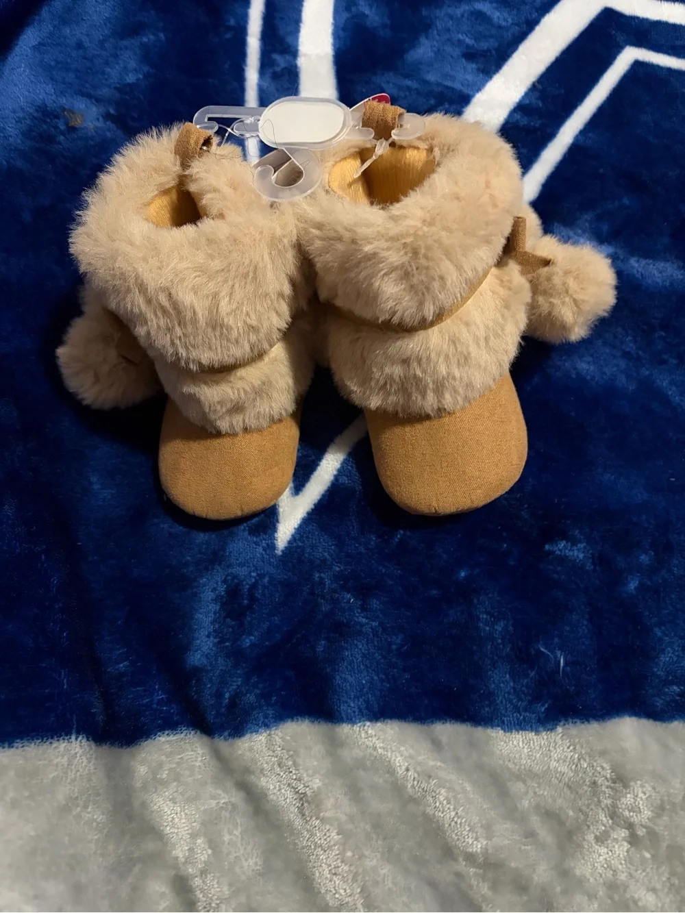 Plush Faux-Fur Tan Baby Boots